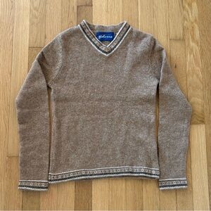 Vintage Express Blues Sweater Boho 100% Wool Tribal Y2K  Brown XS